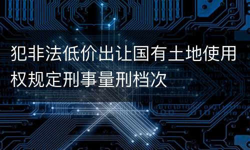 犯非法低价出让国有土地使用权规定刑事量刑档次