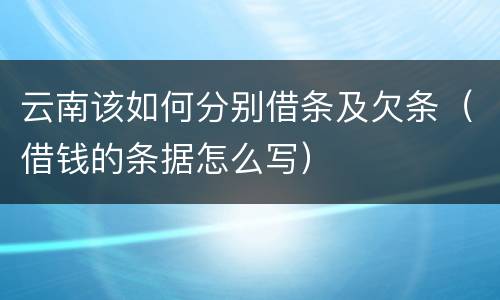 云南该如何分别借条及欠条（借钱的条据怎么写）