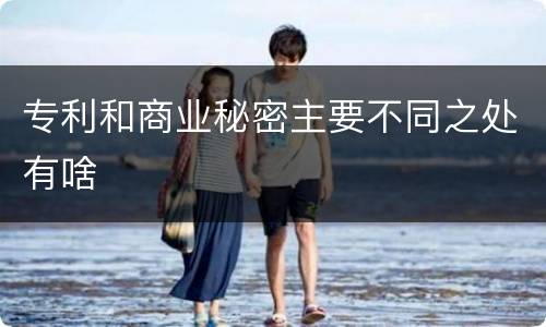 专利和商业秘密主要不同之处有啥