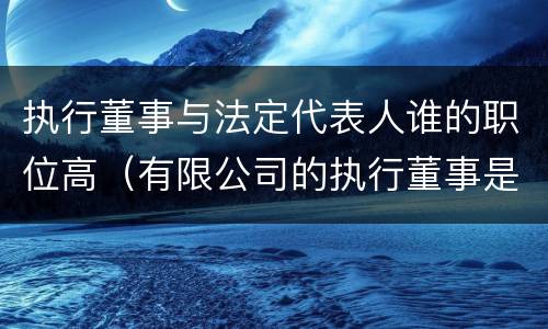 执行董事与法定代表人谁的职位高（有限公司的执行董事是由法定代表人担任吗）