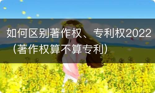 如何区别著作权、专利权2022（著作权算不算专利）