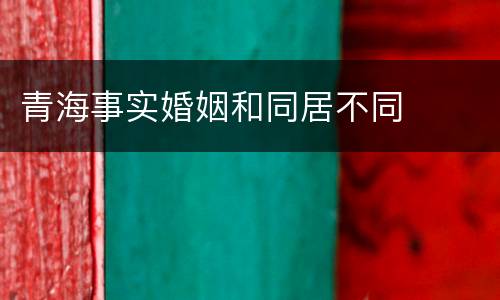 青海事实婚姻和同居不同