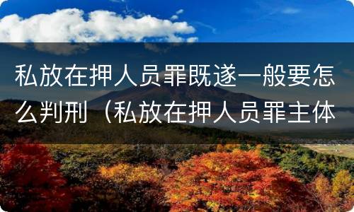私放在押人员罪既遂一般要怎么判刑（私放在押人员罪主体）