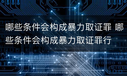 哪些条件会构成暴力取证罪 哪些条件会构成暴力取证罪行