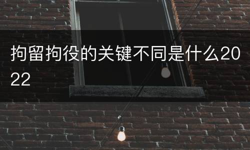 拘留拘役的关键不同是什么2022