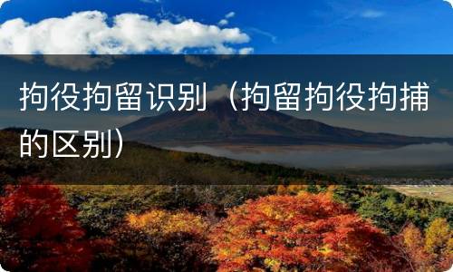 拘役拘留识别（拘留拘役拘捕的区别）