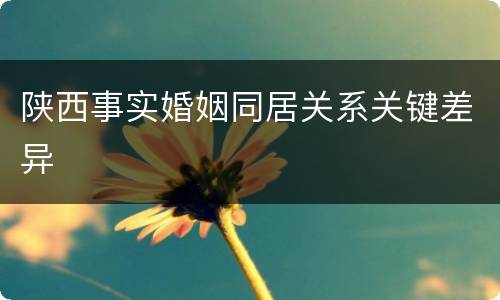 陕西事实婚姻同居关系关键差异