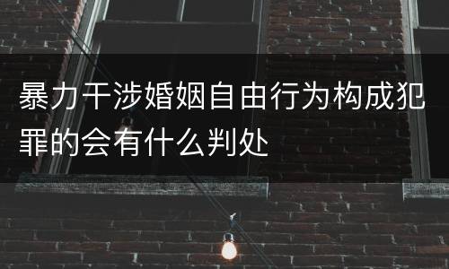暴力干涉婚姻自由行为构成犯罪的会有什么判处