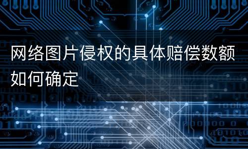 网络图片侵权的具体赔偿数额如何确定