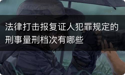 法律打击报复证人犯罪规定的刑事量刑档次有哪些