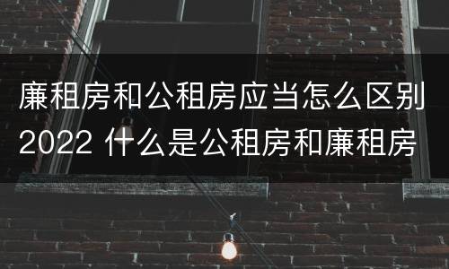 廉租房和公租房应当怎么区别2022 什么是公租房和廉租房