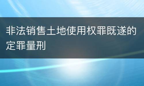 非法销售土地使用权罪既遂的定罪量刑