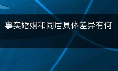 事实婚姻和同居具体差异有何