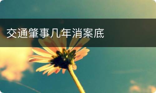 交通肇事几年消案底