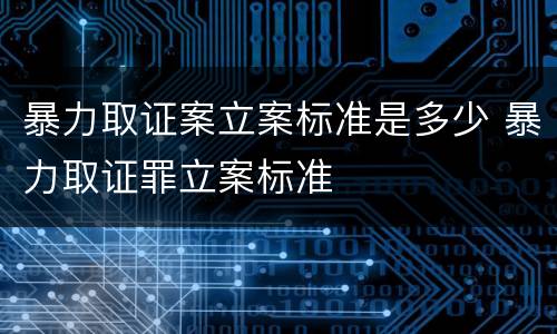 暴力取证案立案标准是多少 暴力取证罪立案标准
