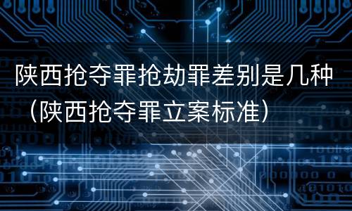 陕西抢夺罪抢劫罪差别是几种（陕西抢夺罪立案标准）