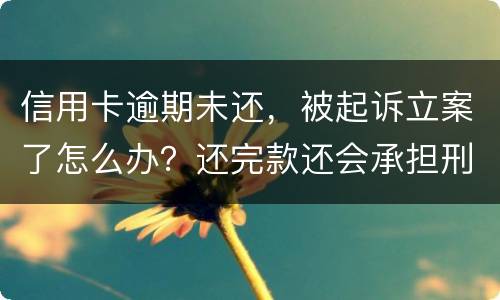 信用卡逾期未还，被起诉立案了怎么办？还完款还会承担刑事责任吗