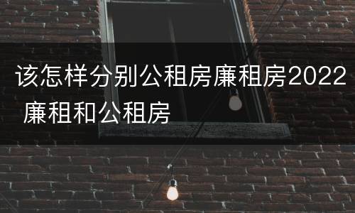 该怎样分别公租房廉租房2022 廉租和公租房