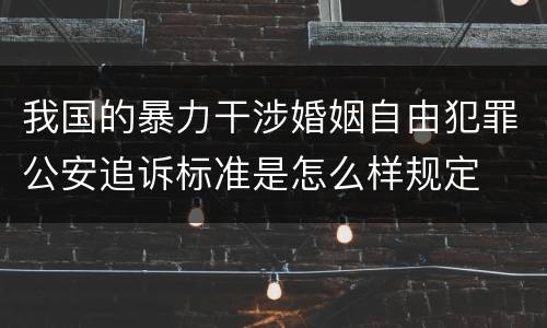 我国的暴力干涉婚姻自由犯罪公安追诉标准是怎么样规定