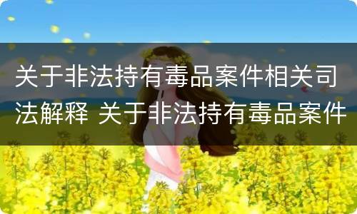 关于非法持有毒品案件相关司法解释 关于非法持有毒品案件相关司法解释的规定