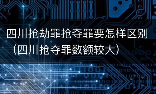 四川抢劫罪抢夺罪要怎样区别（四川抢夺罪数额较大）