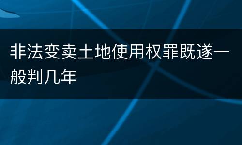 非法变卖土地使用权罪既遂一般判几年