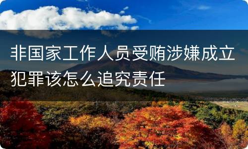 非国家工作人员受贿涉嫌成立犯罪该怎么追究责任