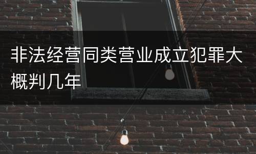 非法经营同类营业成立犯罪大概判几年