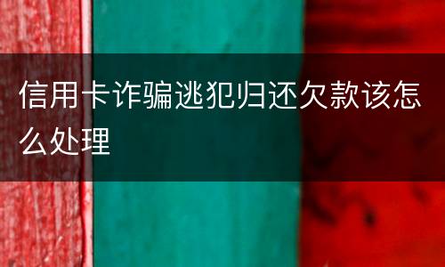 信用卡诈骗逃犯归还欠款该怎么处理