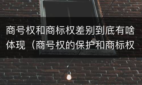 商号权和商标权差别到底有啥体现（商号权的保护和商标权的保护一样是全国性范围的）