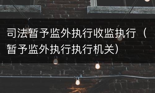 司法暂予监外执行收监执行（暂予监外执行执行机关）