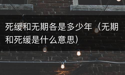 死缓和无期各是多少年（无期和死缓是什么意思）