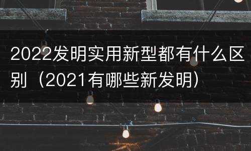 2022发明实用新型都有什么区别（2021有哪些新发明）
