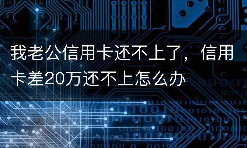我老公信用卡还不上了，信用卡差20万还不上怎么办