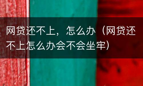 网贷还不上，怎么办（网贷还不上怎么办会不会坐牢）