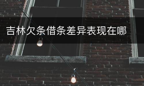 吉林欠条借条差异表现在哪