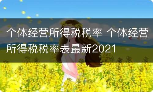 个体经营所得税税率 个体经营所得税税率表最新2021
