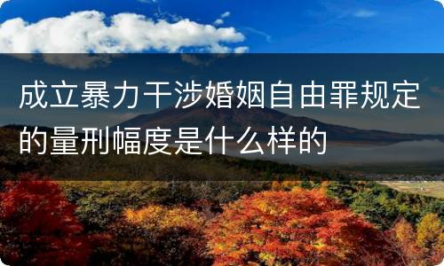 成立暴力干涉婚姻自由罪规定的量刑幅度是什么样的