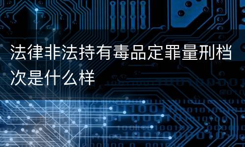 法律非法持有毒品定罪量刑档次是什么样