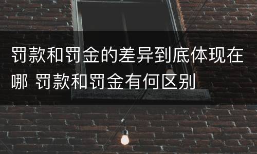罚款和罚金的差异到底体现在哪 罚款和罚金有何区别