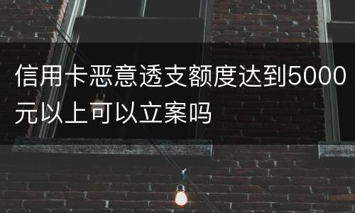 信用卡恶意透支额度达到5000元以上可以立案吗