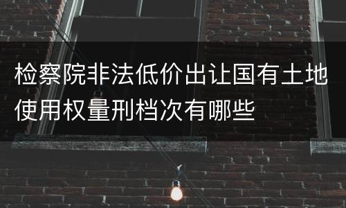 检察院非法低价出让国有土地使用权量刑档次有哪些