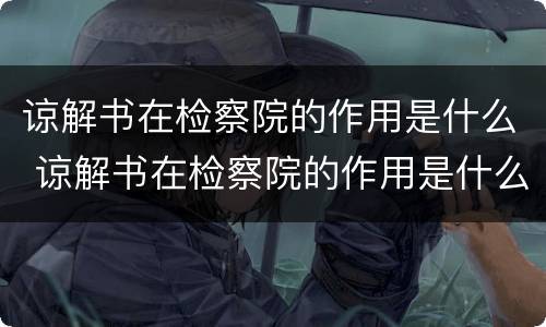 谅解书在检察院的作用是什么 谅解书在检察院的作用是什么意思