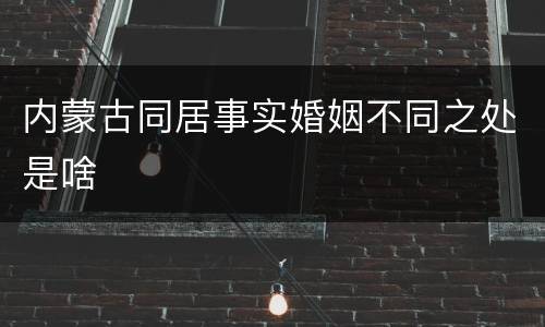 内蒙古同居事实婚姻不同之处是啥