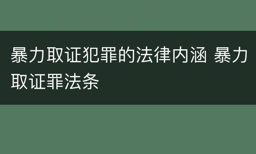 暴力取证犯罪的法律内涵 暴力取证罪法条