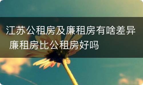 江苏公租房及廉租房有啥差异 廉租房比公租房好吗