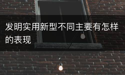发明实用新型不同主要有怎样的表现