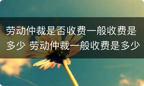 劳动仲裁是否收费一般收费是多少 劳动仲裁一般收费是多少?