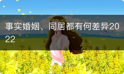 事实婚姻、同居都有何差异2022