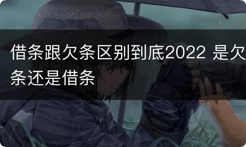 借条跟欠条区别到底2022 是欠条还是借条
